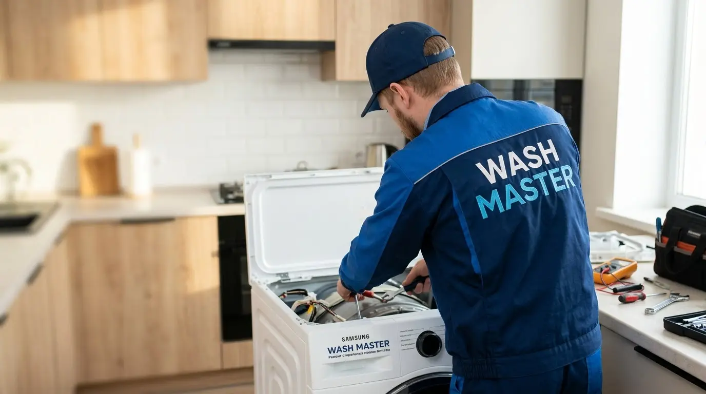 Мастер WASH-MASTER.KZ ремонтирует стиральную машину Samsung